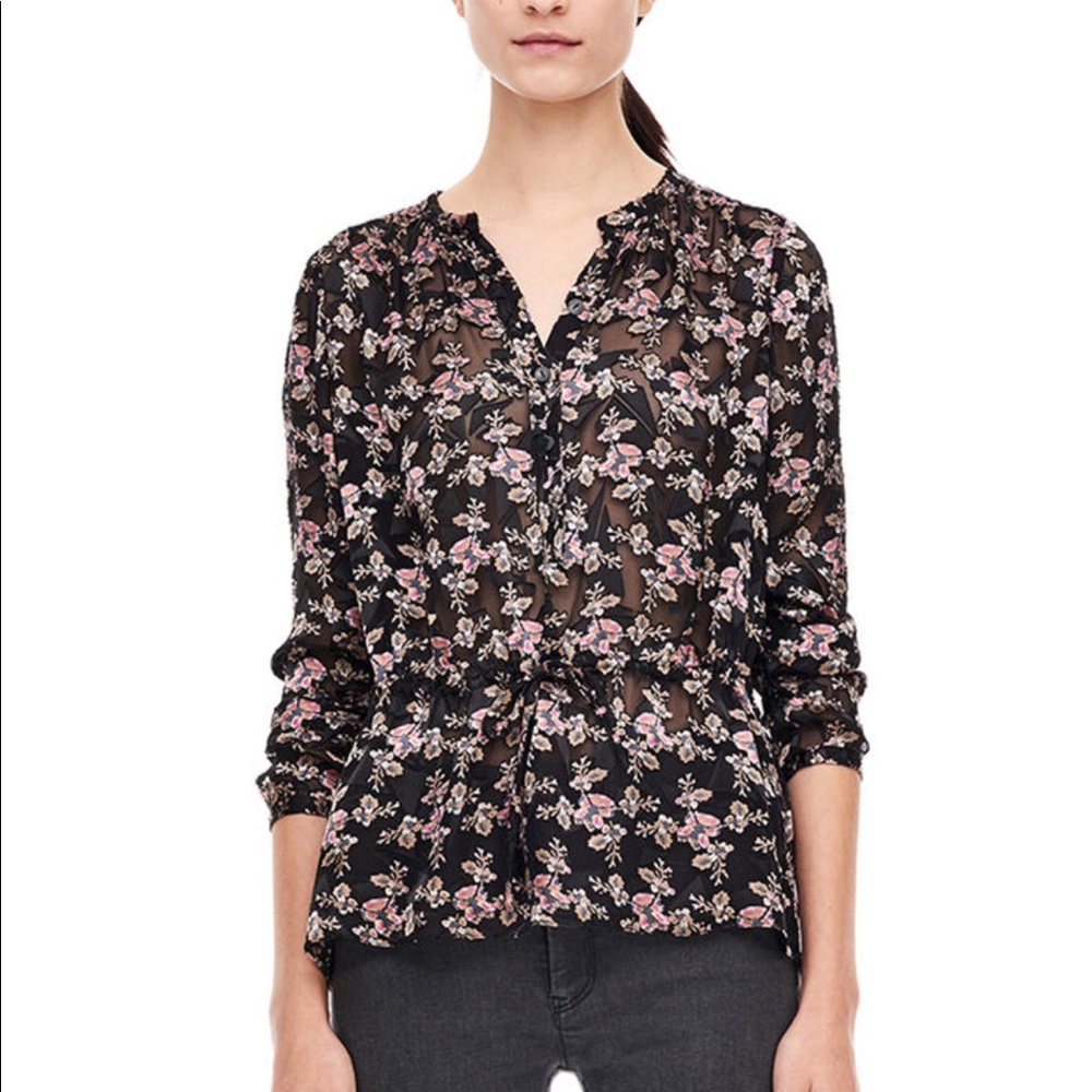 Rebecca Taylor Shadow Floral Top 8